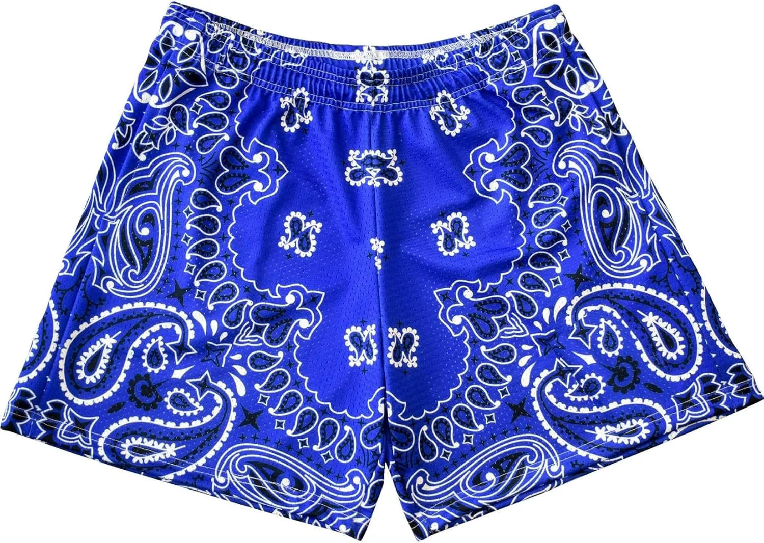 Mens Mesh Workout Shorts with Paisley Graphic Print Lightweight Athletic Running Shorts Quick-Dry
