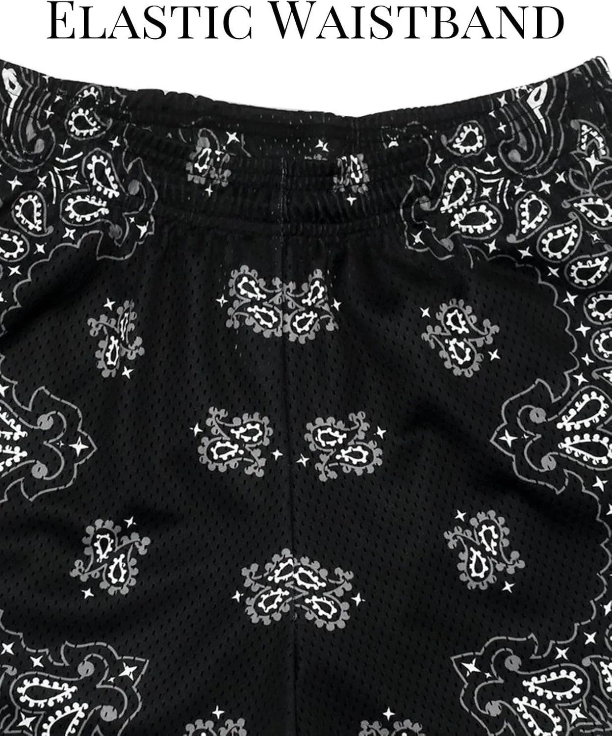 Mens Mesh Workout Shorts with Paisley Graphic Print Lightweight Athletic Running Shorts Quick-Dry