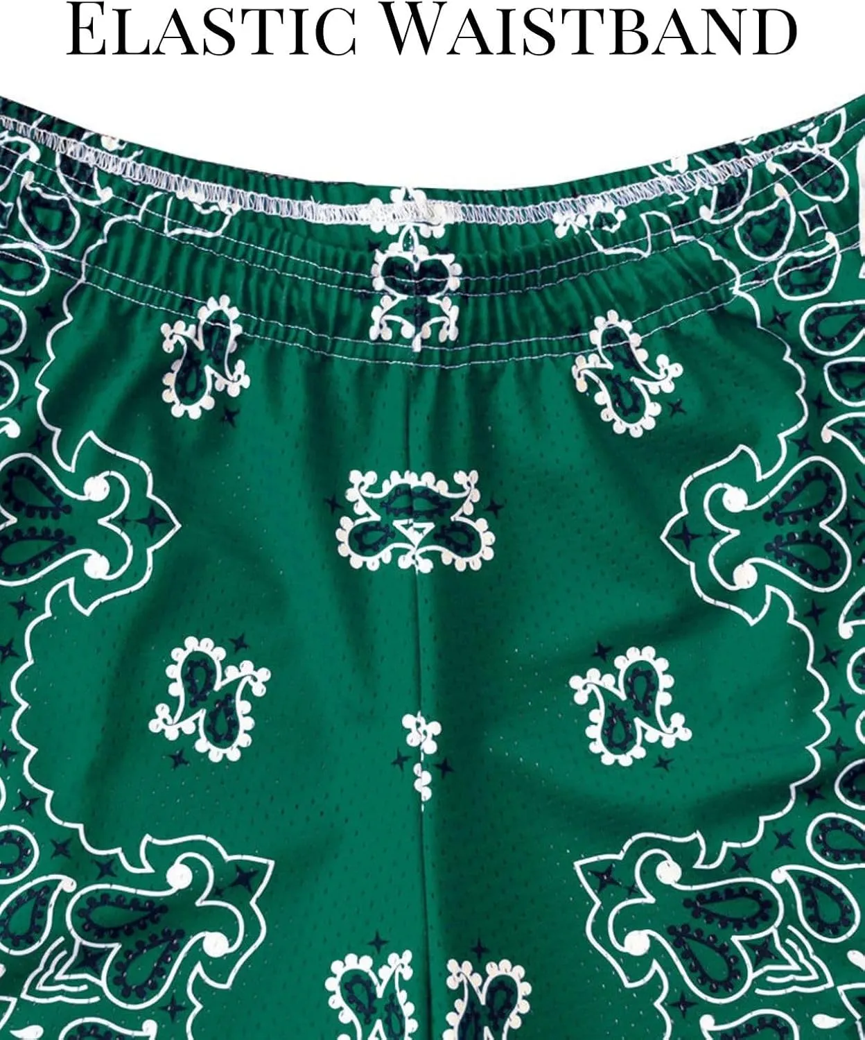 Mens Mesh Workout Shorts with Paisley Graphic Print Lightweight Athletic Running Shorts Quick-Dry