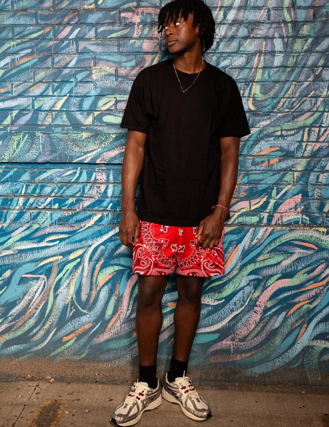 Mens Mesh Workout Shorts with Paisley Graphic Print Lightweight Athletic Running Shorts Quick-Dry