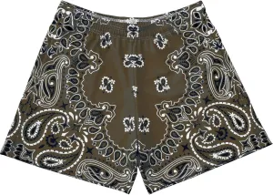 Mens Mesh Workout Shorts with Paisley Graphic Print Lightweight Athletic Running Shorts Quick-Dry