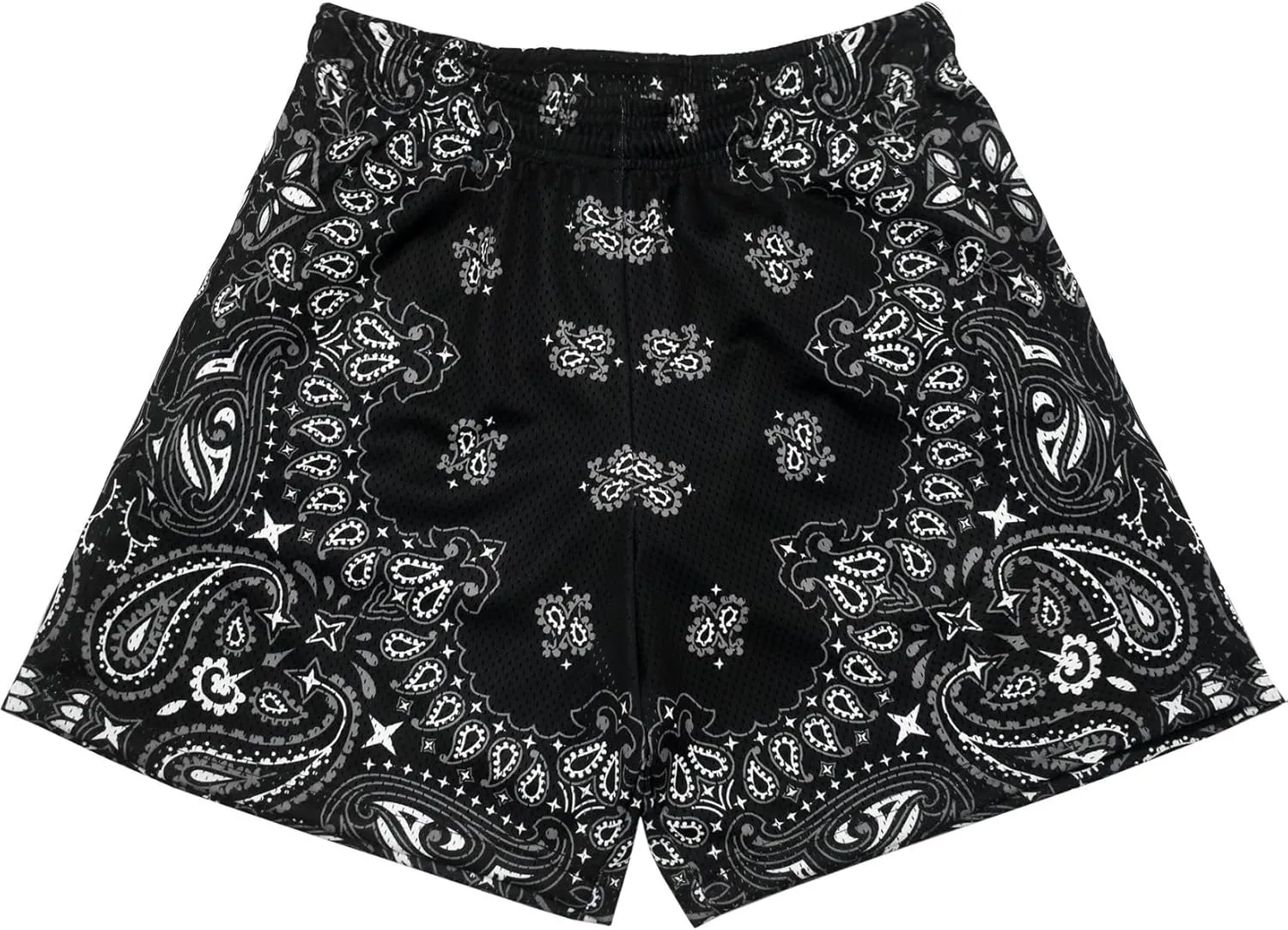Mens Mesh Workout Shorts with Paisley Graphic Print Lightweight Athletic Running Shorts Quick-Dry