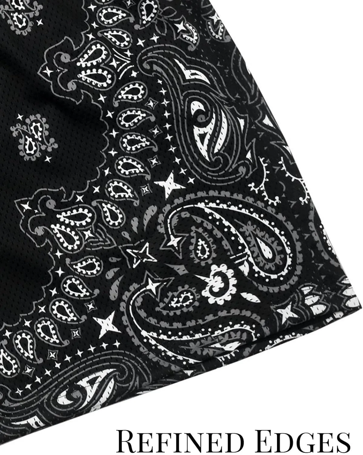 Mens Mesh Workout Shorts with Paisley Graphic Print Lightweight Athletic Running Shorts Quick-Dry