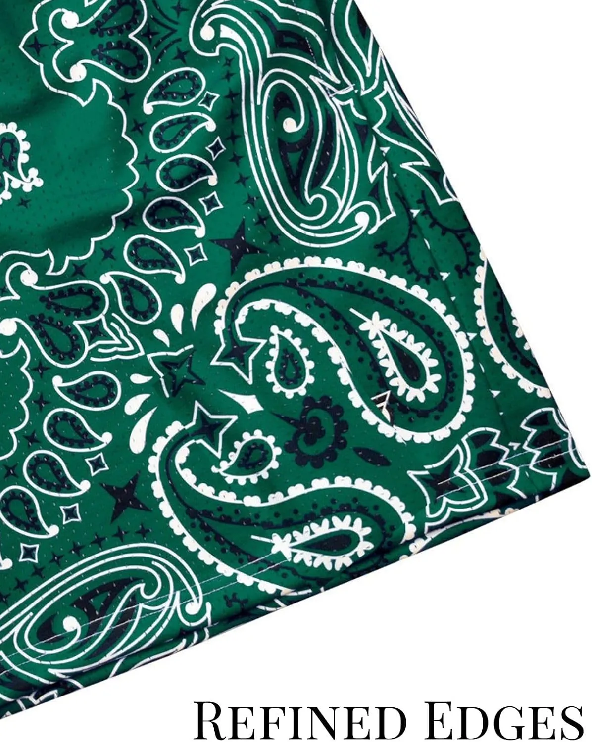 Mens Mesh Workout Shorts with Paisley Graphic Print Lightweight Athletic Running Shorts Quick-Dry