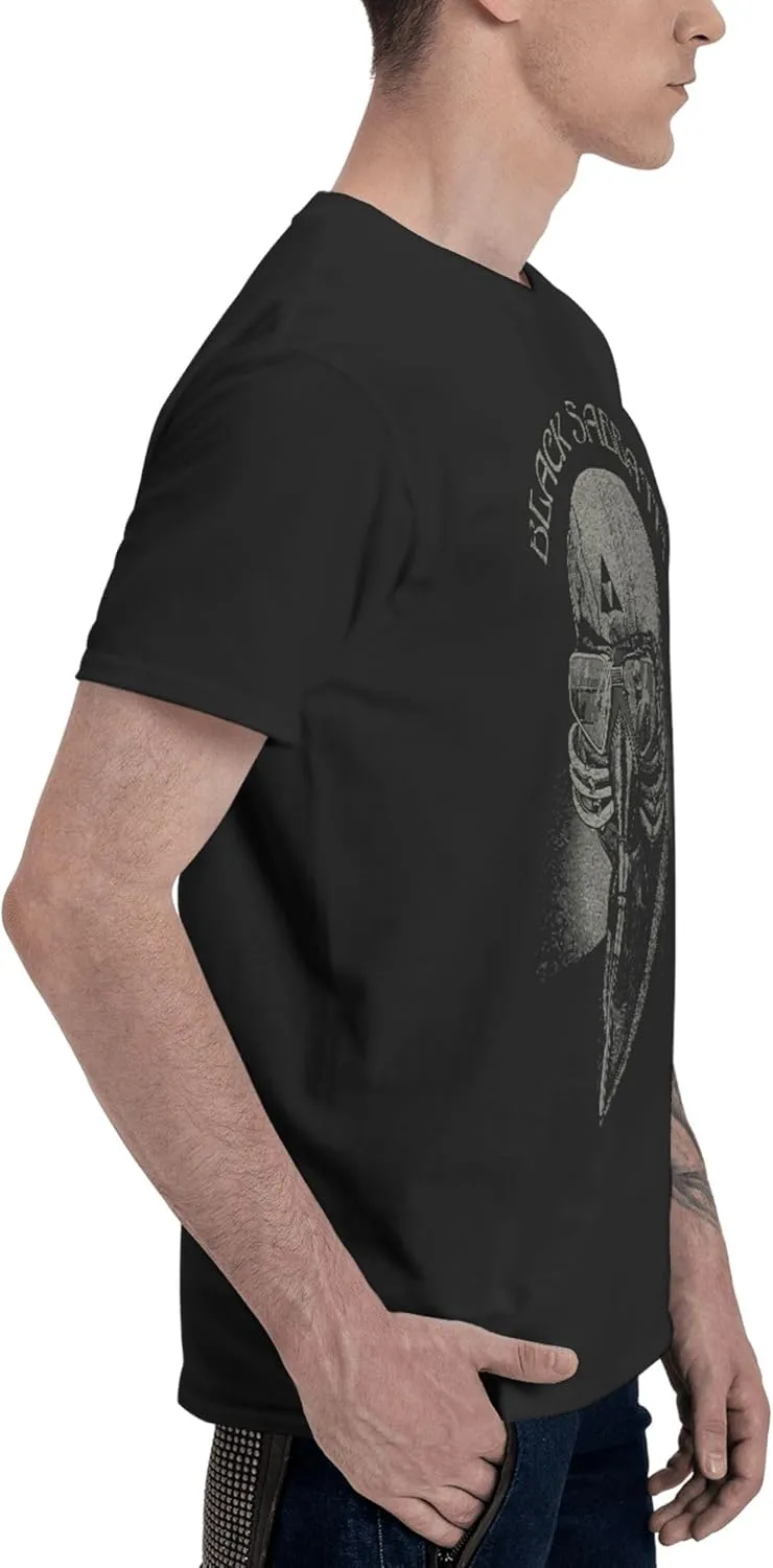Mens T-Shirts Short Sleeve Fashion Tee Crewneck Top Clothing Black