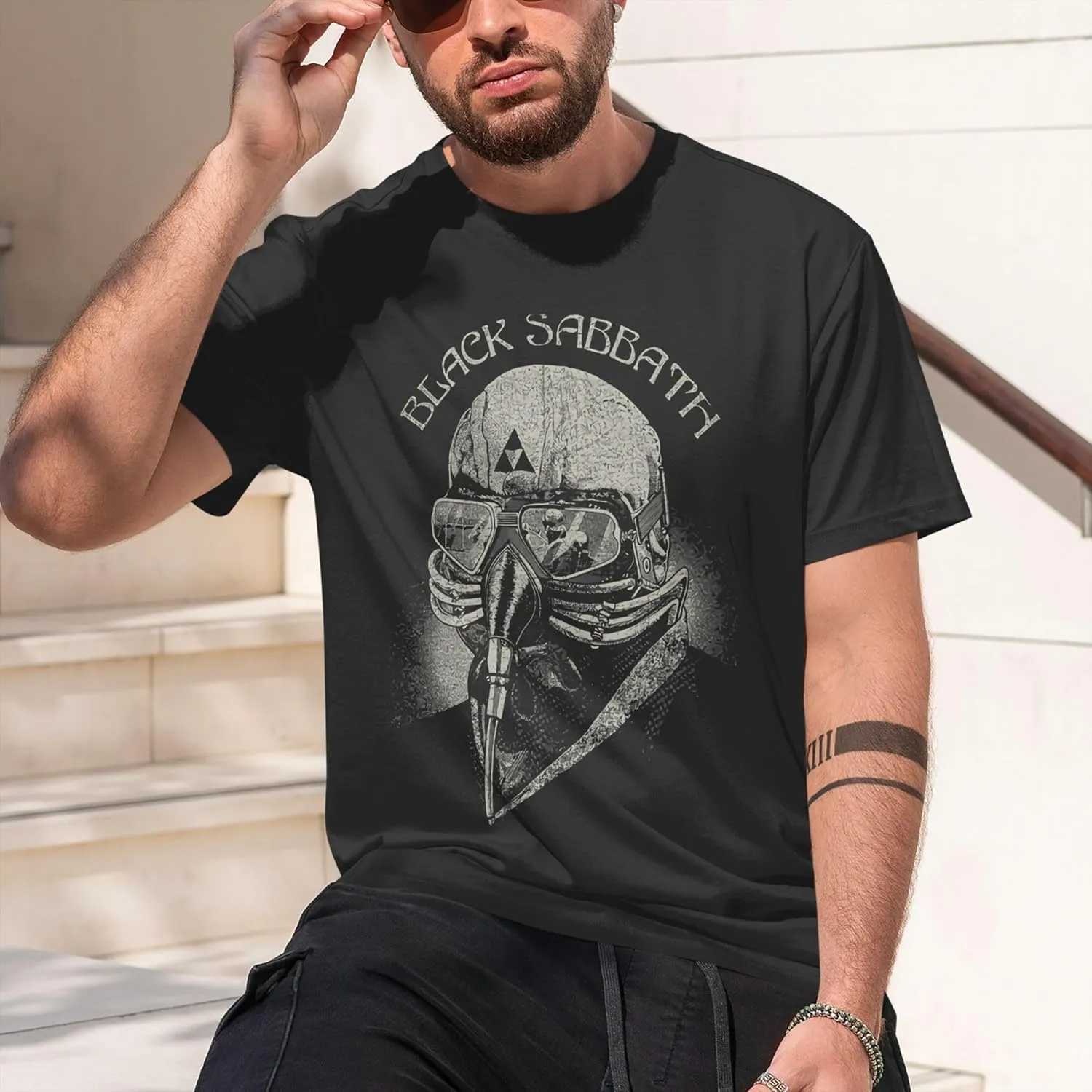 Mens T-Shirts Short Sleeve Fashion Tee Crewneck Top Clothing Black