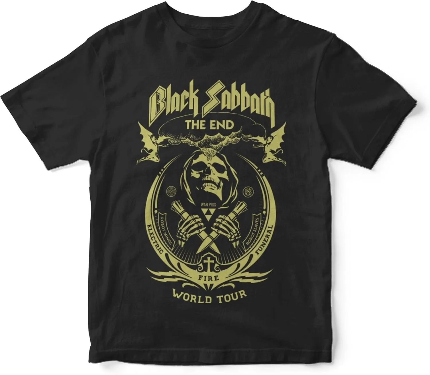 Mens T-Shirts Short Sleeve Fashion Tee Crewneck Top Clothing Black