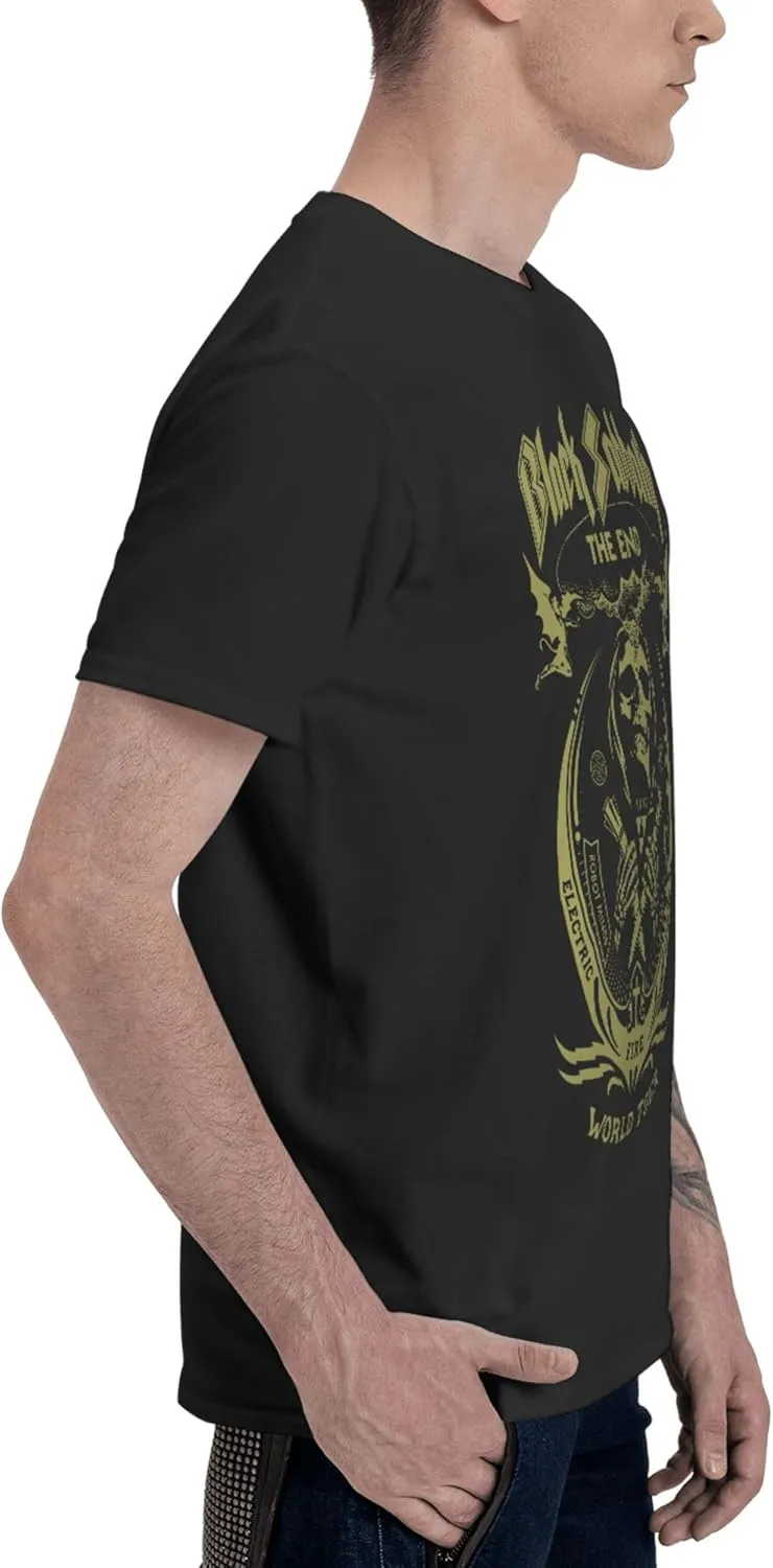 Mens T-Shirts Short Sleeve Fashion Tee Crewneck Top Clothing Black