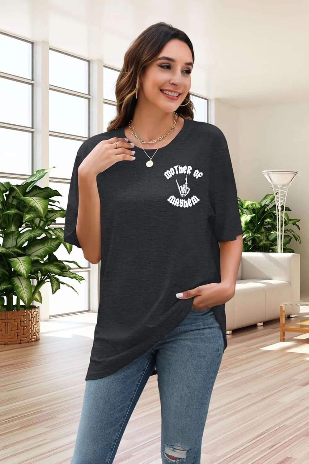 Mom Life Shirt Women Funny Mama Graphic Tee Classic Mommy Rock T-Shirt Casual Short Sleeve Top