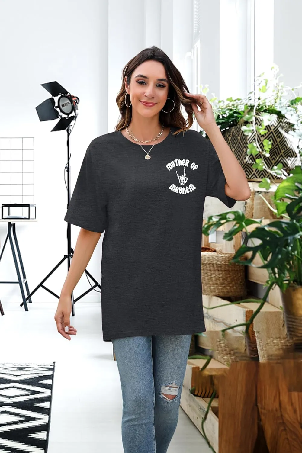 Mom Life Shirt Women Funny Mama Graphic Tee Classic Mommy Rock T-Shirt Casual Short Sleeve Top