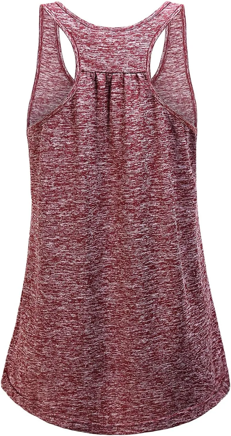 MOQIVGI Womens Sleeveless Loose Fit Racerback Workout Gym Yoga Running Tank Tops