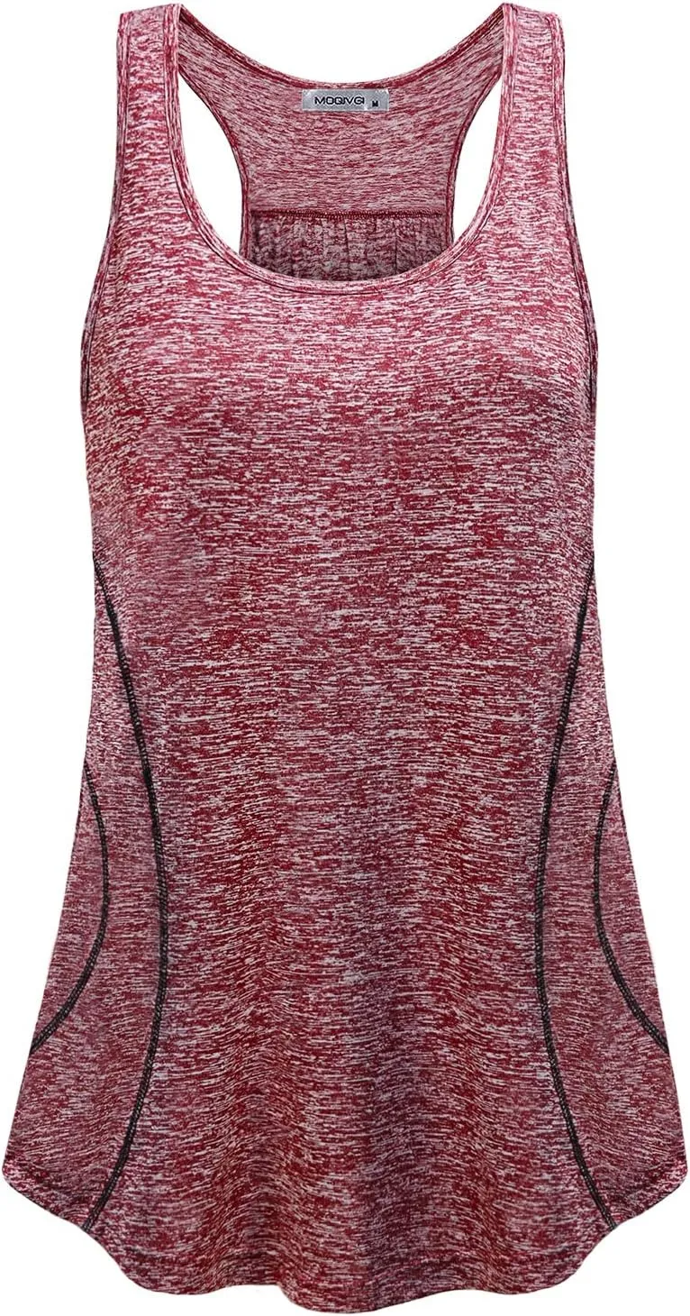 MOQIVGI Womens Sleeveless Loose Fit Racerback Workout Gym Yoga Running Tank Tops