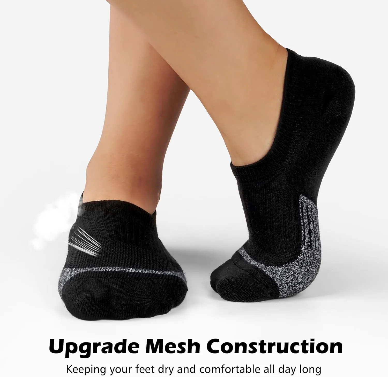 No Show Socks for Women Running Hiking Athletic Non Slip Low Socks 5 Pairs