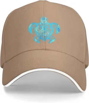 Ocean Blue Tribal Hawaiian Sea Turtle Baseball Cap Women Cowboy Hat Trucker Hat Men Dad Hat Snapback Hat Black