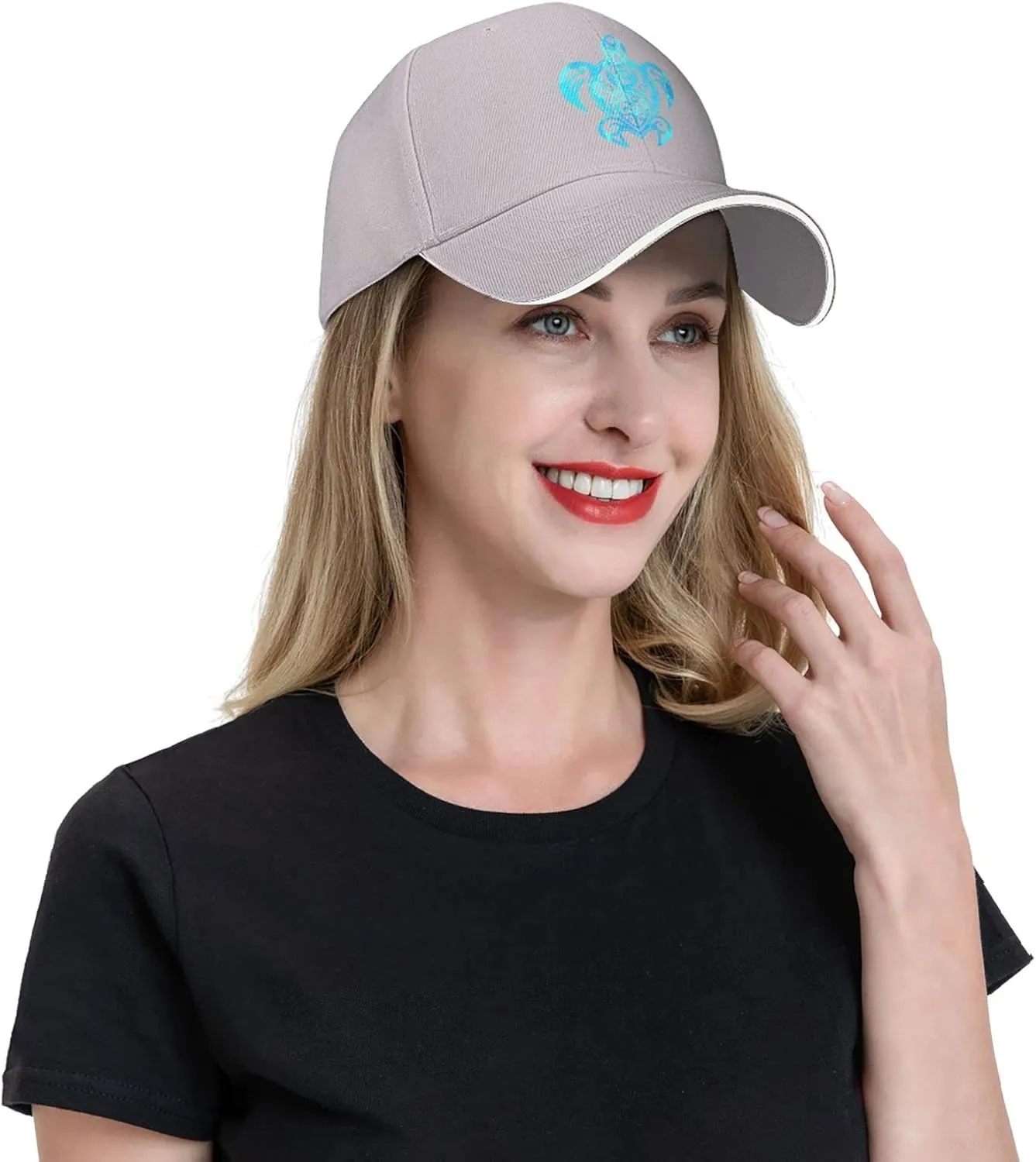 Ocean Blue Tribal Hawaiian Sea Turtle Baseball Cap Women Cowboy Hat Trucker Hat Men Dad Hat Snapback Hat Black