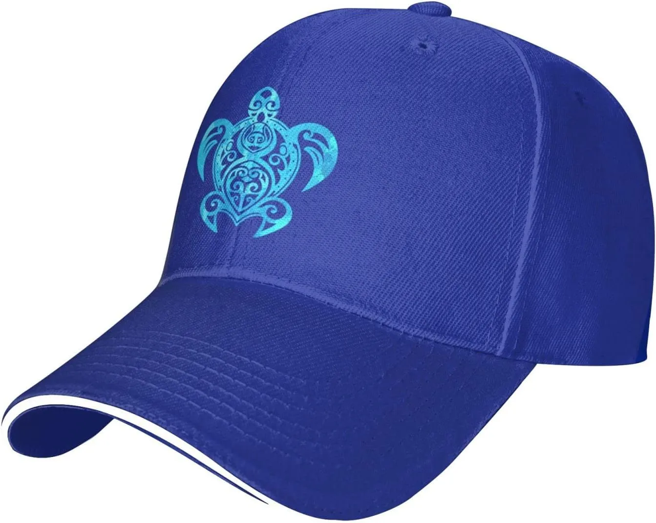 Ocean Blue Tribal Hawaiian Sea Turtle Baseball Cap Women Cowboy Hat Trucker Hat Men Dad Hat Snapback Hat Black