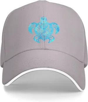 Ocean Blue Tribal Hawaiian Sea Turtle Baseball Cap Women Cowboy Hat Trucker Hat Men Dad Hat Snapback Hat Black