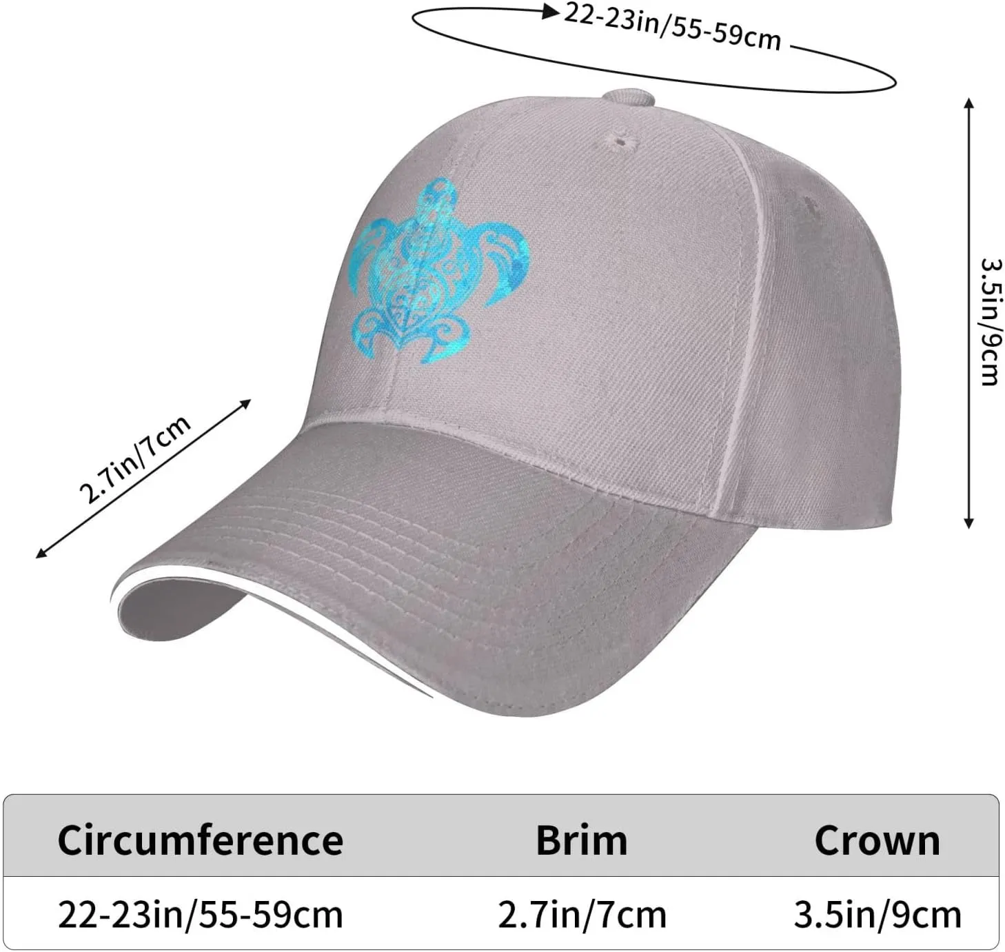 Ocean Blue Tribal Hawaiian Sea Turtle Baseball Cap Women Cowboy Hat Trucker Hat Men Dad Hat Snapback Hat Black