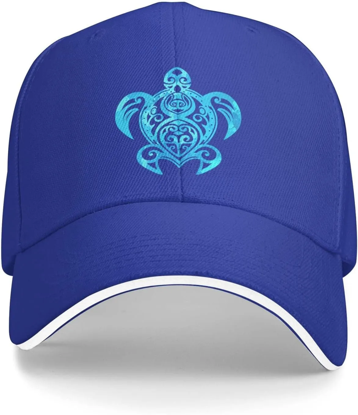 Ocean Blue Tribal Hawaiian Sea Turtle Baseball Cap Women Cowboy Hat Trucker Hat Men Dad Hat Snapback Hat Black