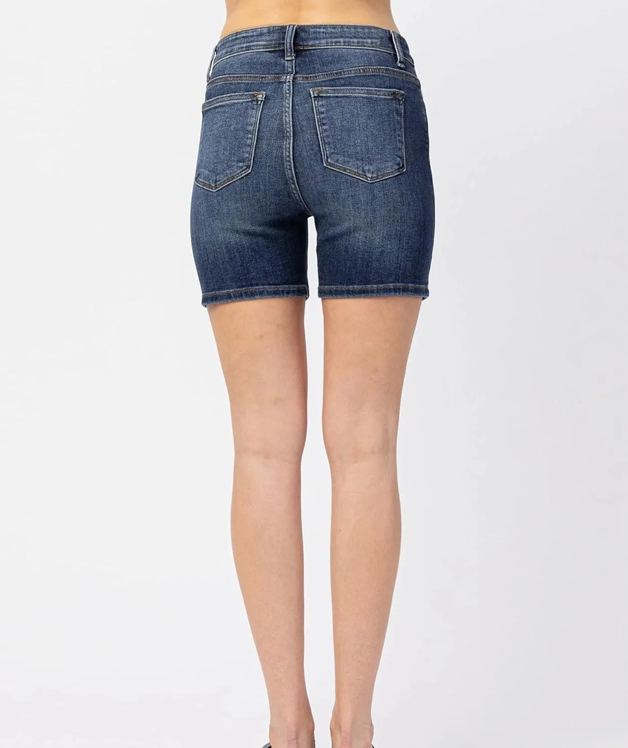 Pantete Women's Stretchy Jean Shorts High Waist 7" Inseam Summer Denim Jorts