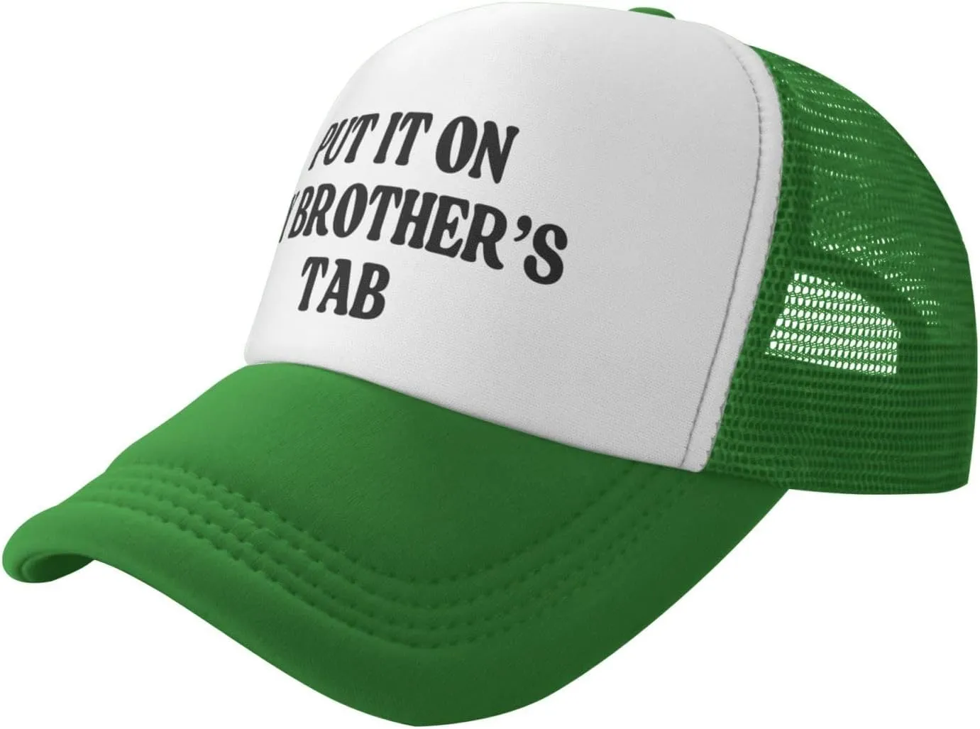 Put It On My Brother's Tab Hat Birthday Trucker Hat Baseball Cap Women Men Dad Hat Black