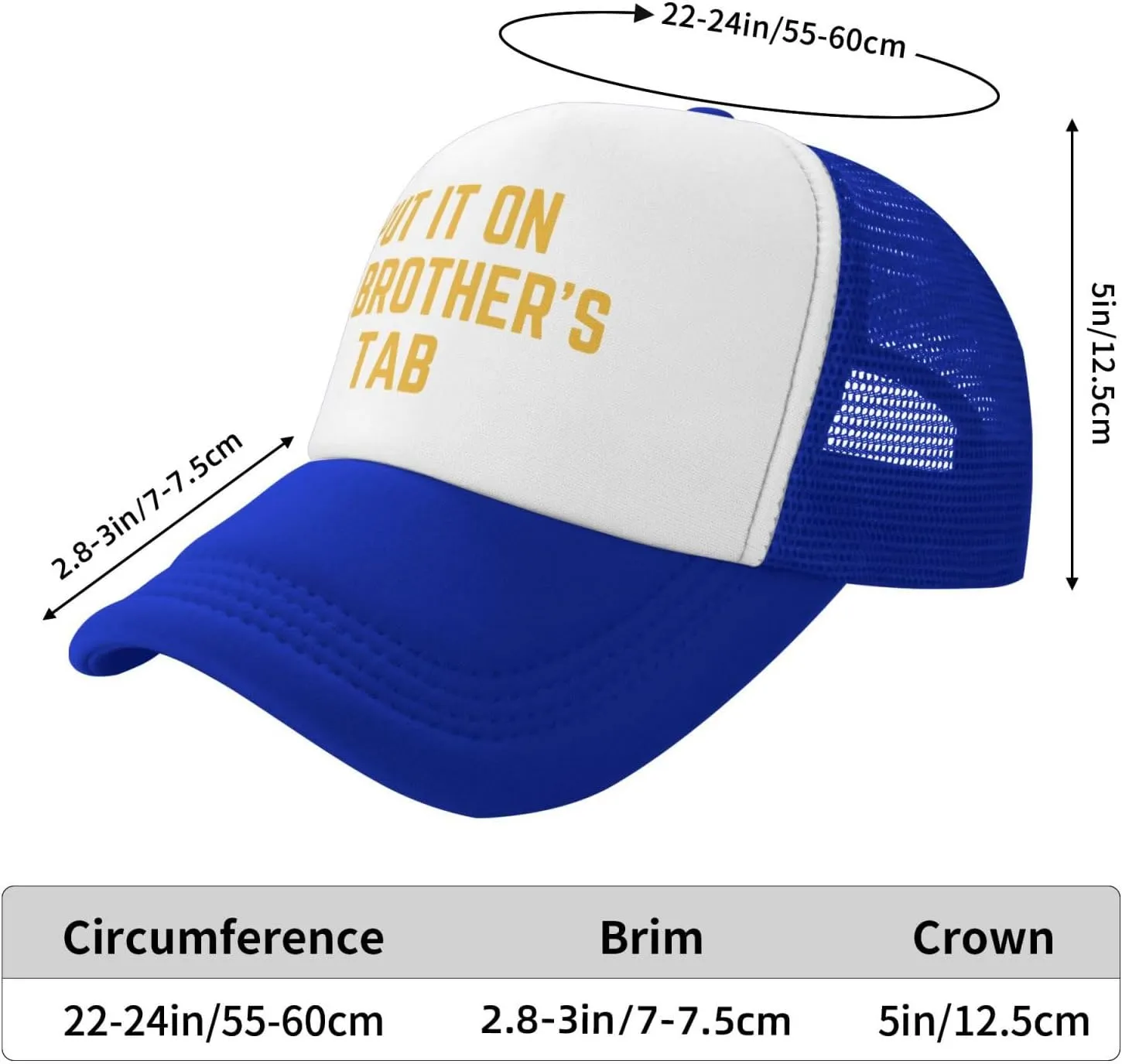 Put It On My Brother's Tab Hat Birthday Trucker Hat Baseball Cap Women Men Dad Hat Black
