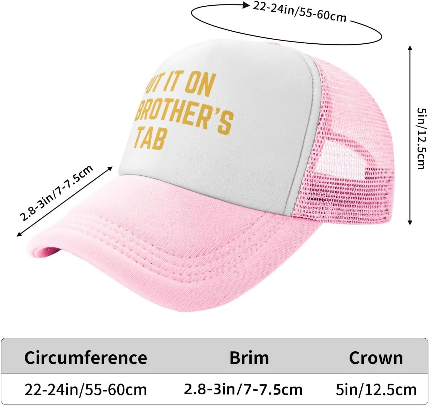 Put It On My Brother's Tab Hat Birthday Trucker Hat Baseball Cap Women Men Dad Hat Black
