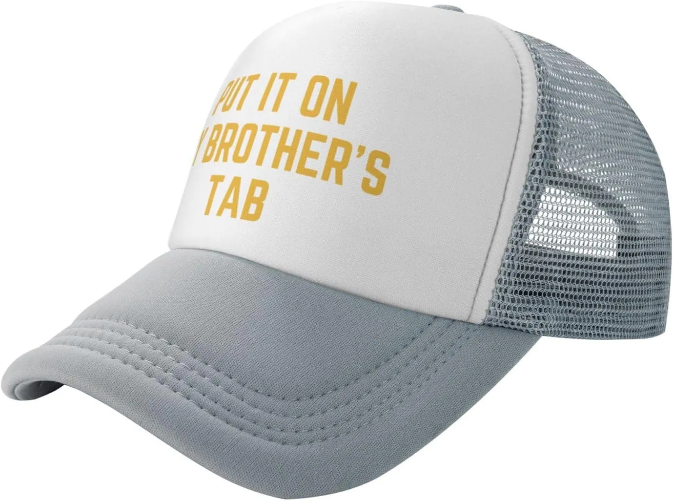 Put It On My Brother's Tab Hat Birthday Trucker Hat Baseball Cap Women Men Dad Hat Black