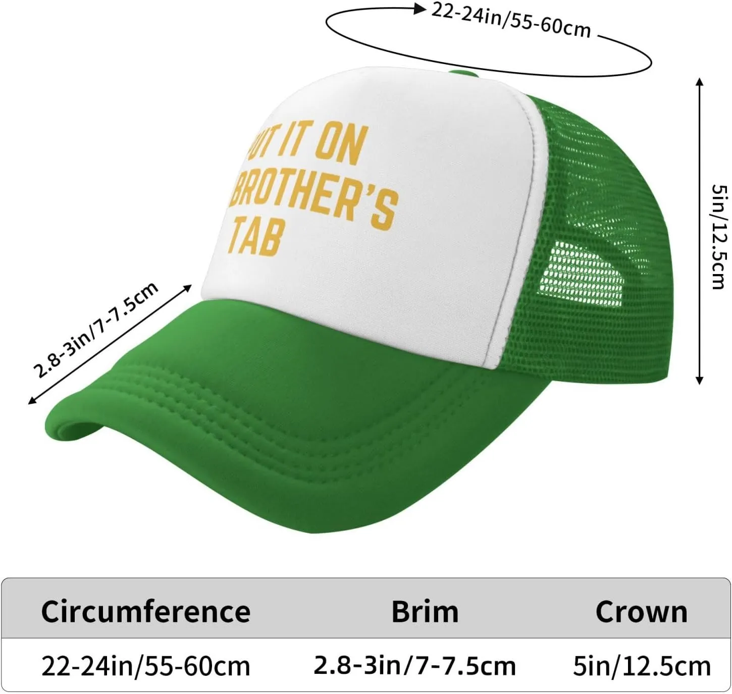 Put It On My Brother's Tab Hat Birthday Trucker Hat Baseball Cap Women Men Dad Hat Black