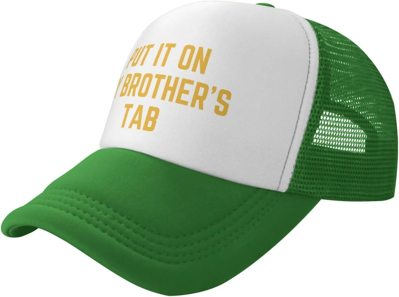 Put It On My Brother's Tab Hat Birthday Trucker Hat Baseball Cap Women Men Dad Hat Black