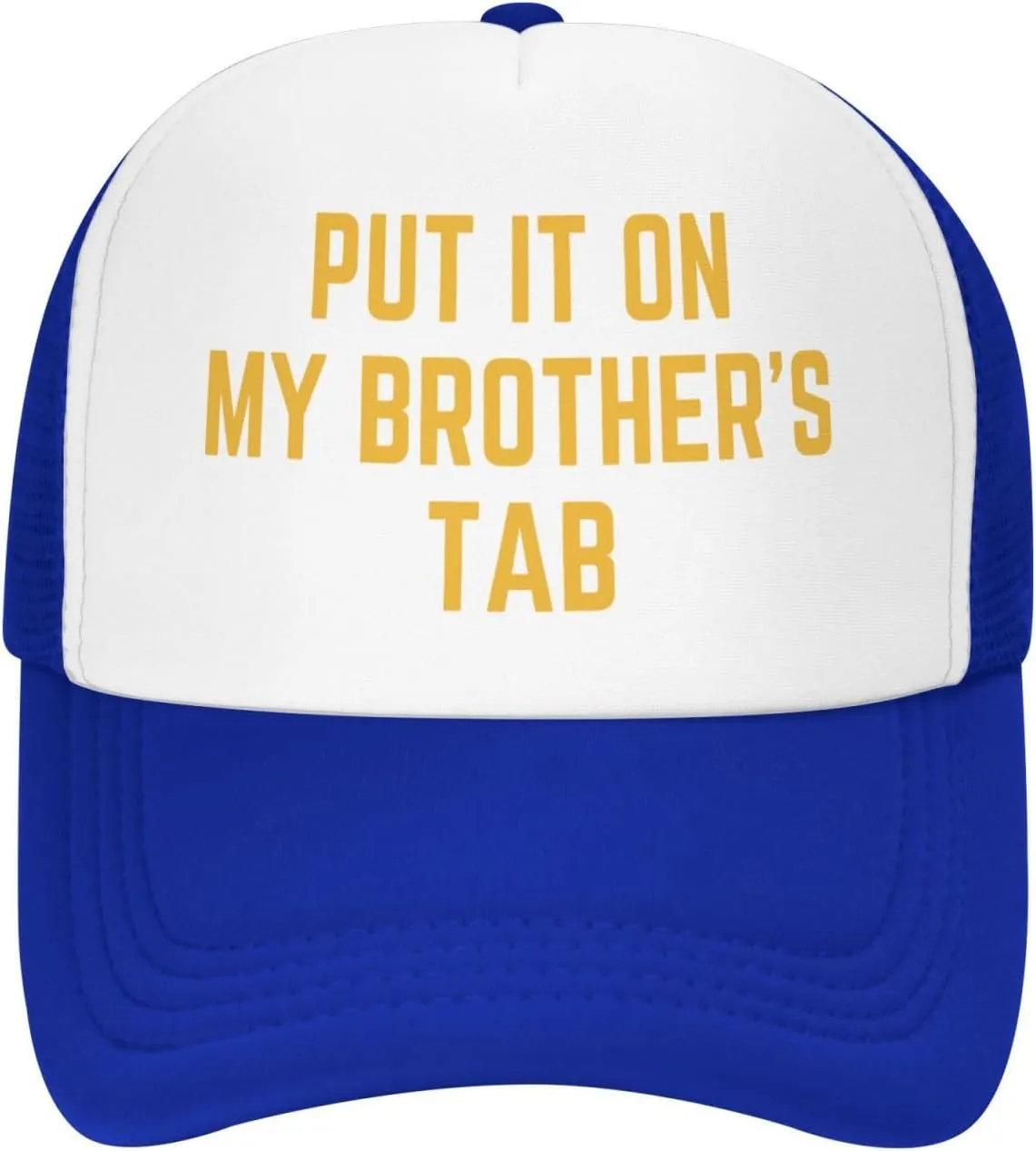 Put It On My Brother's Tab Hat Birthday Trucker Hat Baseball Cap Women Men Dad Hat Black