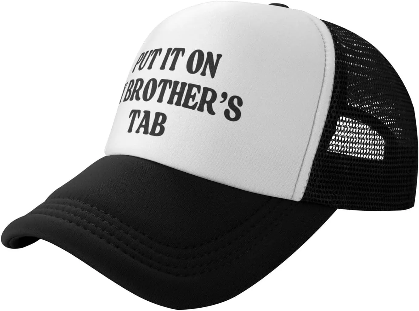 Put It On My Brother's Tab Hat Birthday Trucker Hat Baseball Cap Women Men Dad Hat Black