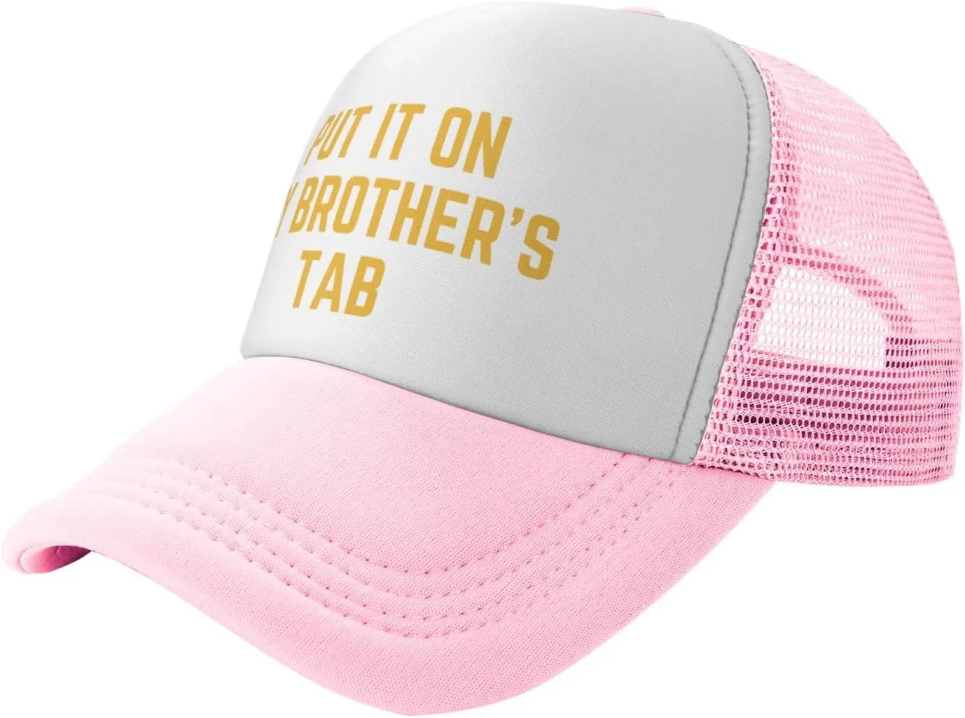 Put It On My Brother's Tab Hat Birthday Trucker Hat Baseball Cap Women Men Dad Hat Black
