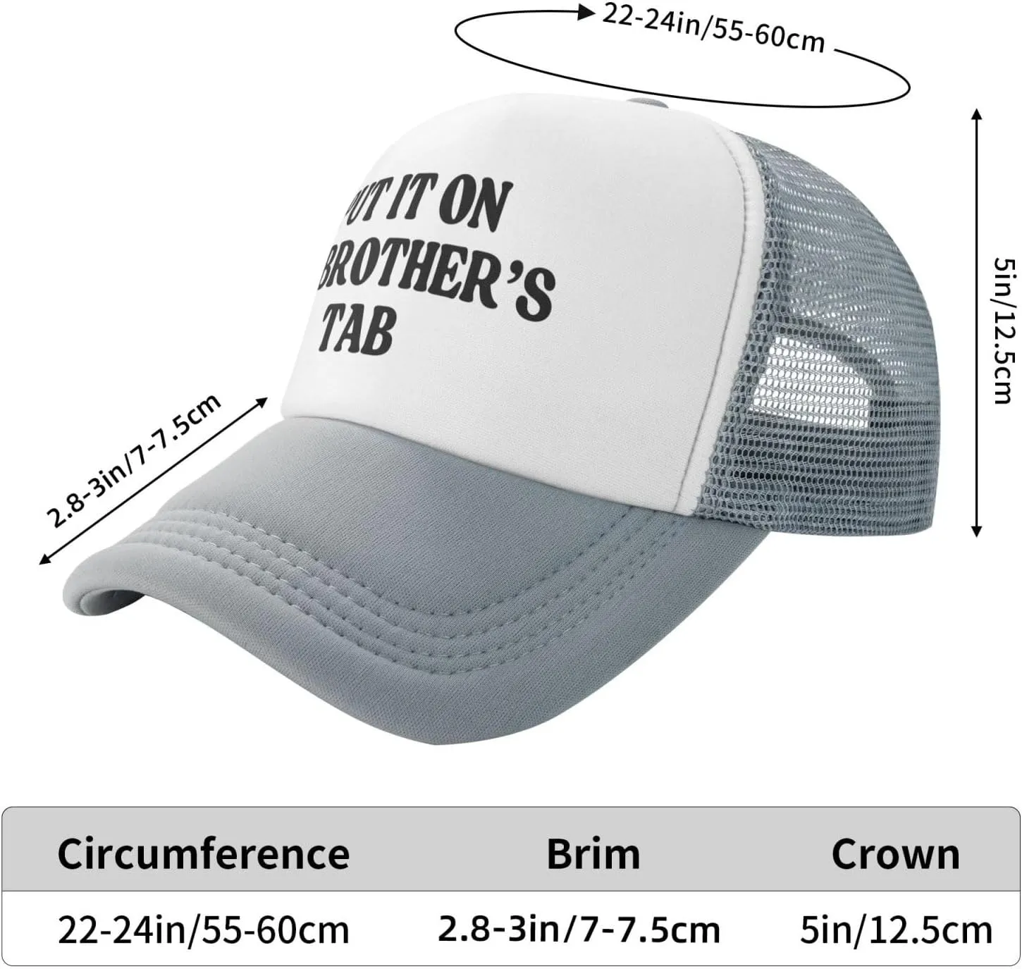 Put It On My Brother's Tab Hat Birthday Trucker Hat Baseball Cap Women Men Dad Hat Black