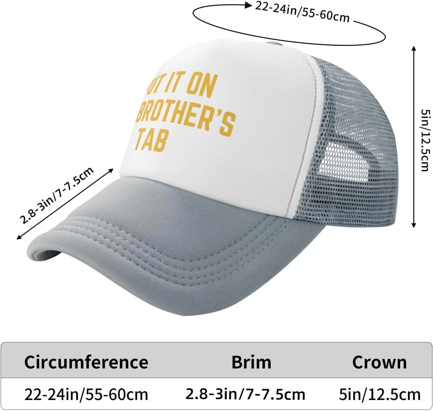 Put It On My Brother's Tab Hat Birthday Trucker Hat Baseball Cap Women Men Dad Hat Black