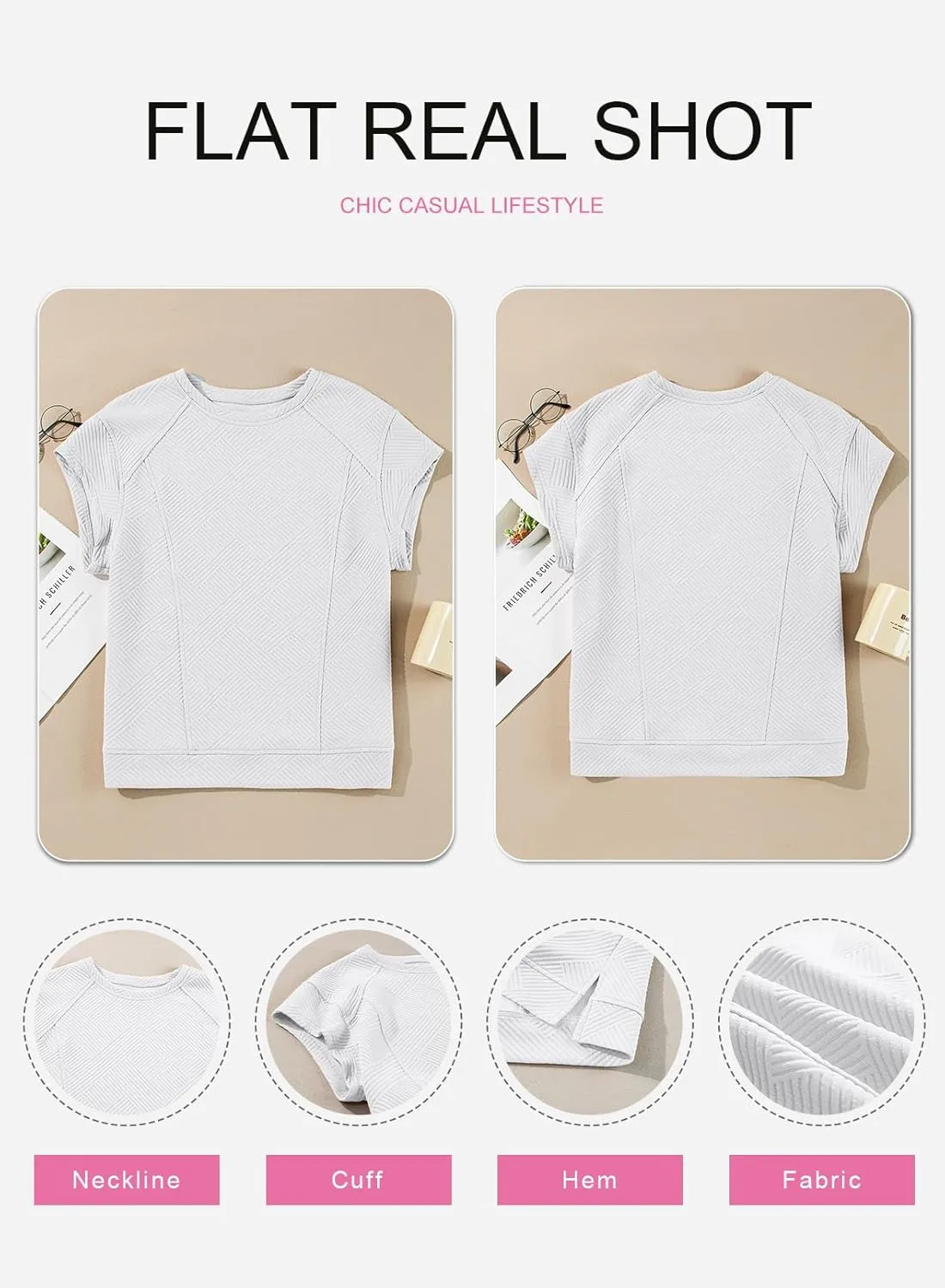 SHEWIN Oversized T Shirts for Women Crewneck Short Sleeve Casual Summer Tops Tees