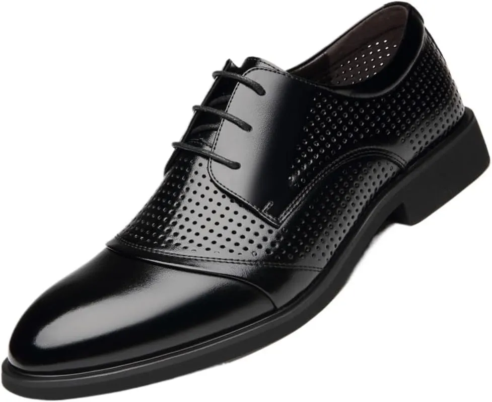 Shoes Dress Oxford for Mens Men Business Formal Dress Shoes Breathable Fashion Oxford Shoes Leather Shoes Lace-Up Brown Black Large Size Non Slip Anti-Slip Block Heel Low Top Outdoor