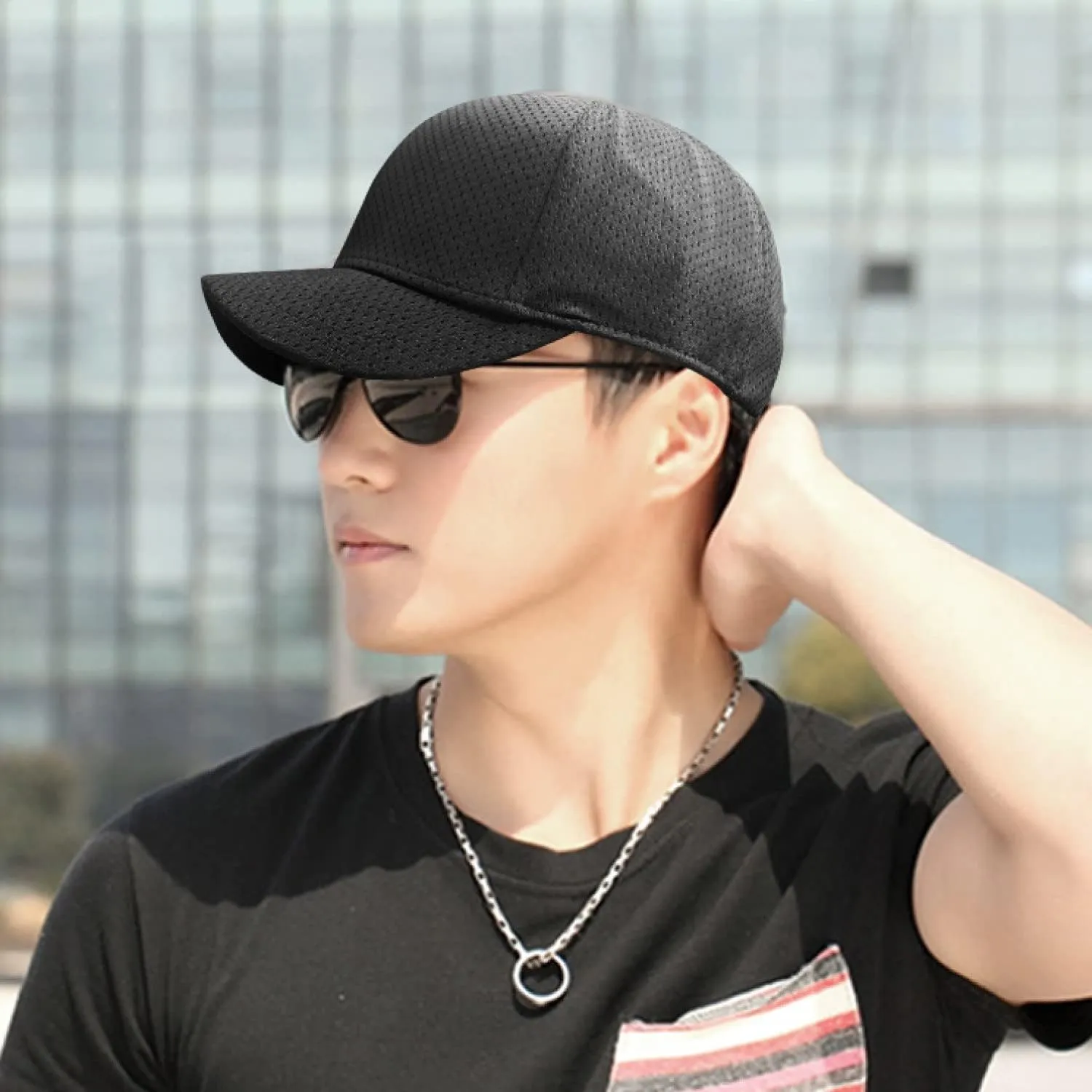 Short Brim Baseball Cap, Adjustable Plain Short Brim Workout Hat Fishing Hat Athletics Cap Running Hat