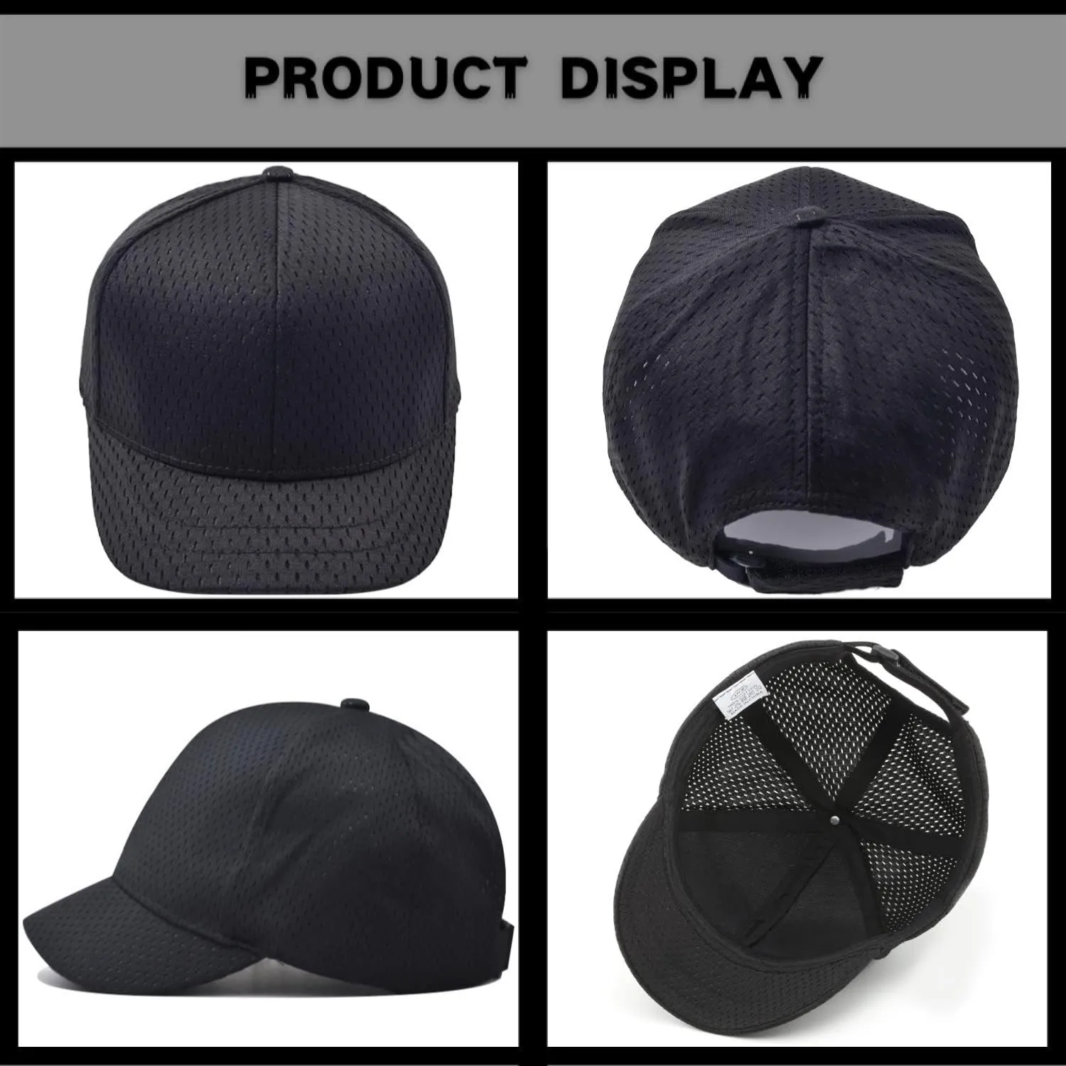 Short Brim Baseball Cap, Adjustable Plain Short Brim Workout Hat Fishing Hat Athletics Cap Running Hat