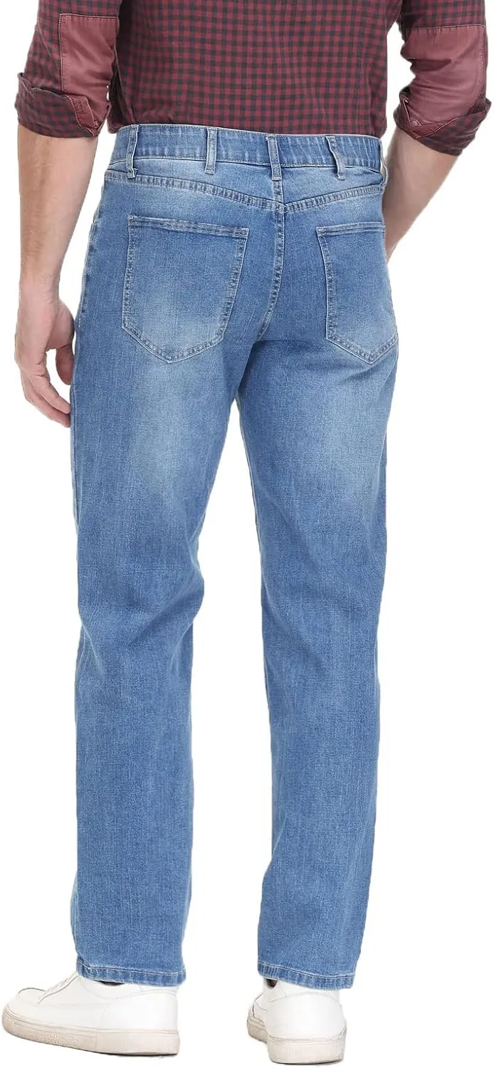 Soojun Men's Flex Waistband Relaxed Fit Straight Leg Jeans