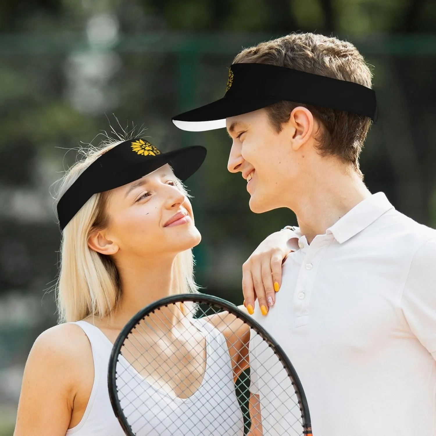 Sunflower Paw Print Sport Sun Visor Hats Ball Caps Adjustable Empty Top Baseball Sun Cap for Men Women