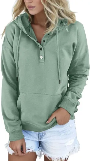 Sweatshirt for Women Fall Women's Casual Hoodies Long Sleeve Solid Lightweight Pullover Tops Loose Sweatshirt with Pocket