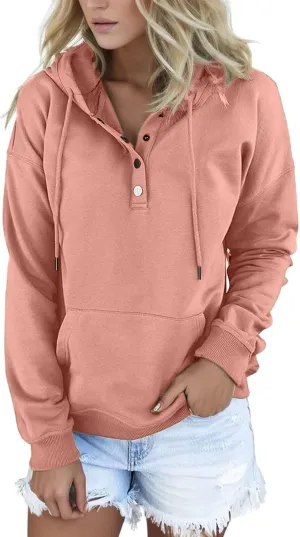 Sweatshirt for Women Fall Women's Casual Hoodies Long Sleeve Solid Lightweight Pullover Tops Loose Sweatshirt with Pocket