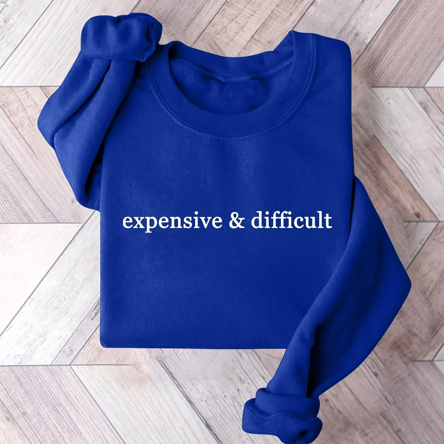 Sweatshirts for Women Funny Expensive and Difficult Graphic Pullover Sweaters Casual Long Sleeve Crew Neck Shirts
