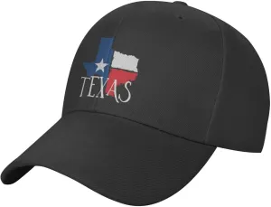 Texas - Distressed Texas map Gifts Baseball Cap Men Hat Women Dad Hat Sun Hat Adjustable Trucker Hat Cowboy Hat Black