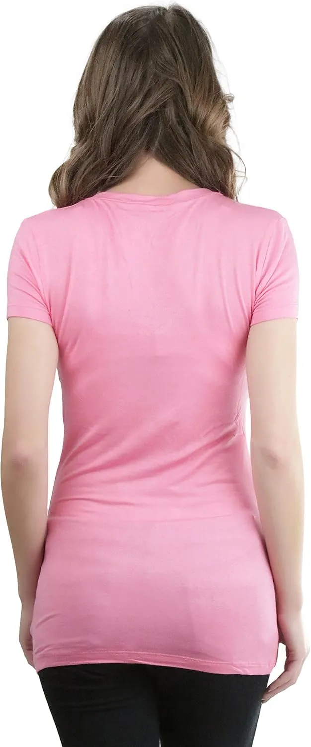 ToBeInStyle Womens Basic Short Sleeve V-Neck Tee