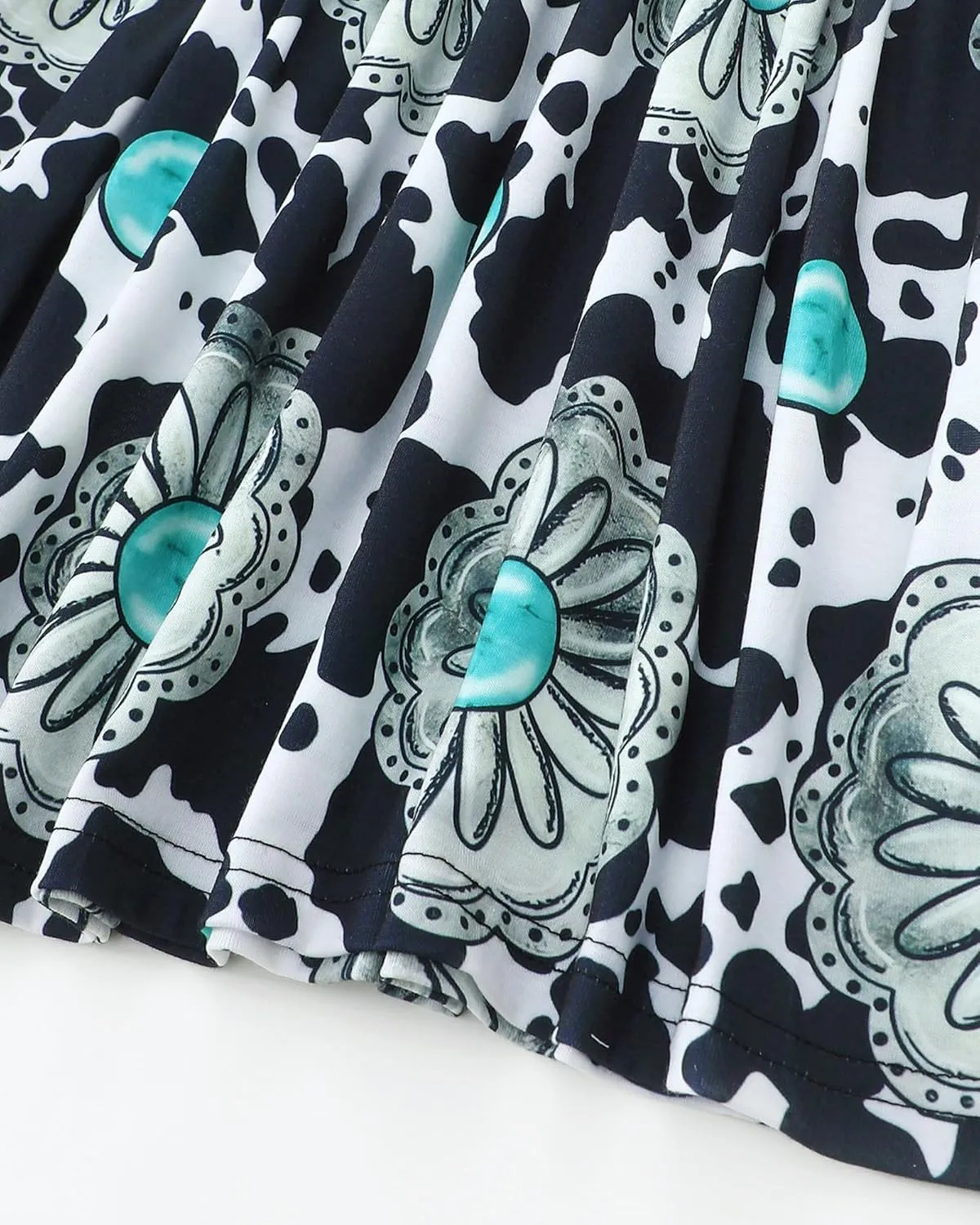 Toddler Girls Cute Print Summer Dresses Little Girl Ruffle Sleeve Twirly Swing Kids Dress with Pockets