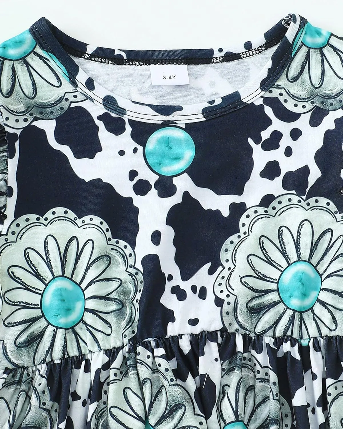 Toddler Girls Cute Print Summer Dresses Little Girl Ruffle Sleeve Twirly Swing Kids Dress with Pockets
