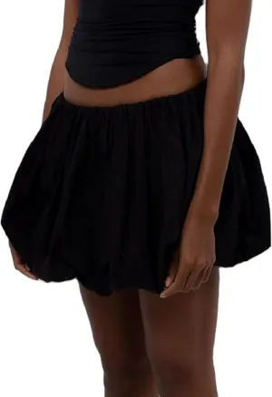 UAURORAO Women Y2k Bubble Skirts High Waist Pleated Ruffle Hem Short Skirts Teen Girls Puffy A Lined Mini Short Skirts