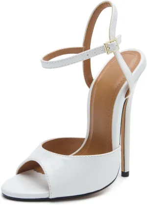 Unisex Men's Women's Strappy Sandals Heels Stiletto Patent Leather High Heeled Sandals Party Shoes